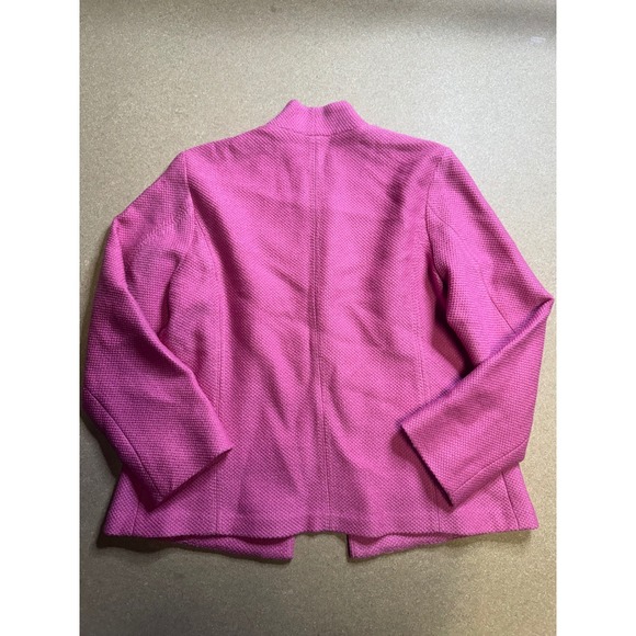 Eileen Fisher Petite Pink Virgin Wool Textured Stand Collar Blazer Jacket PM - Picture 2 of 10